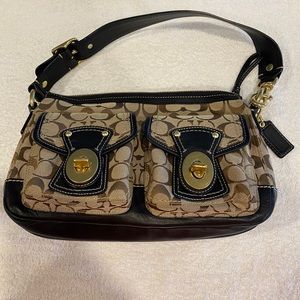 Coach handbag-canvas and leather